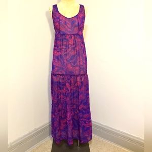 MOSSIMO MAXI DRESS SHEER FESTIVAL COVER UP SUMMER SUN VACA SIZE S PURPLE PINK S